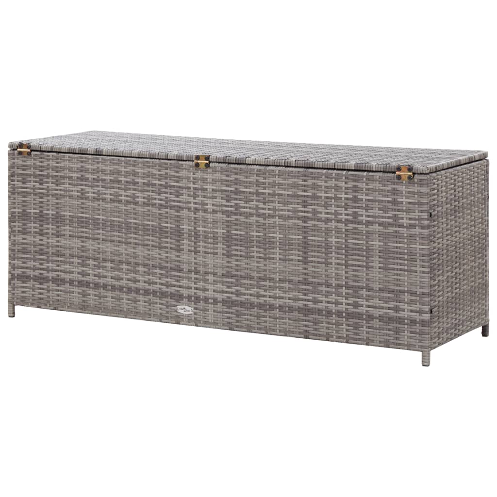 Garden Storage Box Grey 120x50x60 cm Poly Rattan- Outdoor Storage Boxes - HomeShopIreland - Home Shop Ireland - Outdoor Storage Boxes - Garden Storage Box Grey 120x50x60 cm Poly Rattan