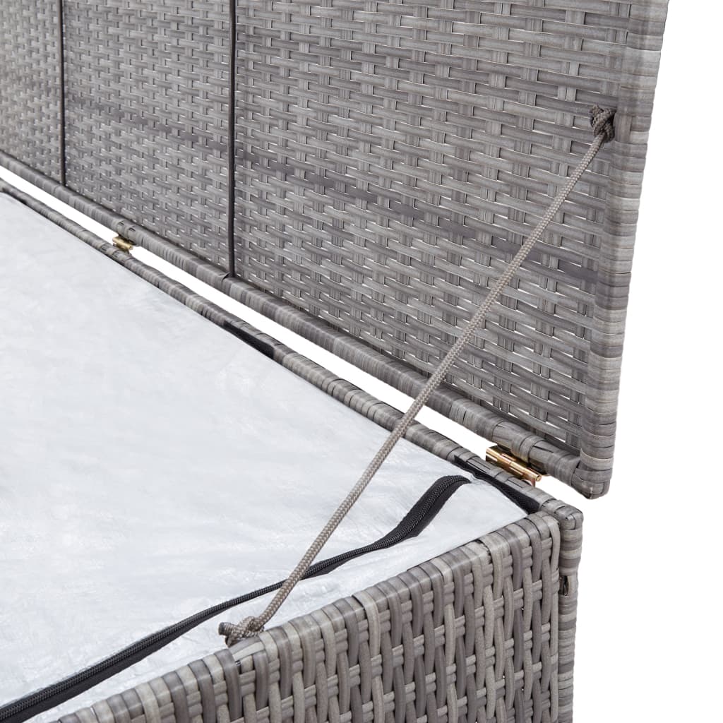 Garden Storage Box Grey 120x50x60 cm Poly Rattan- Outdoor Storage Boxes - HomeShopIreland - Home Shop Ireland - Outdoor Storage Boxes - Garden Storage Box Grey 120x50x60 cm Poly Rattan