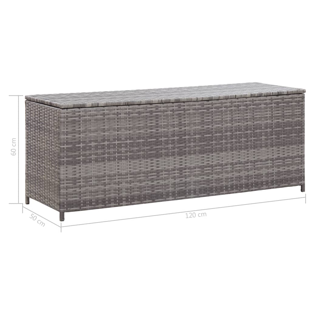 Garden Storage Box Grey 120x50x60 cm Poly Rattan- Outdoor Storage Boxes - HomeShopIreland - Home Shop Ireland - Outdoor Storage Boxes - Garden Storage Box Grey 120x50x60 cm Poly Rattan