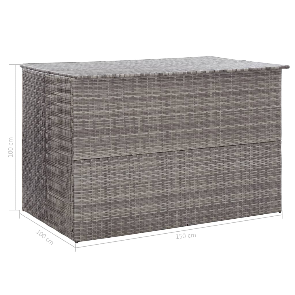Garden Storage Box Grey 150x100x100 cm Poly Rattan- Outdoor Storage Boxes - HomeShopIreland - Home Shop Ireland - Outdoor Storage Boxes - Garden Storage Box Grey 150x100x100 cm Poly Rattan