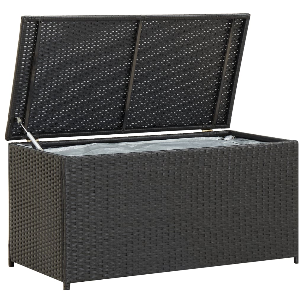Garden Storage Box Poly Rattan 100x50x50 cm Black- Outdoor Storage Boxes - HomeShopIreland - Home Shop Ireland - Outdoor Storage Boxes - Garden Storage Box Poly Rattan 100x50x50 cm Black