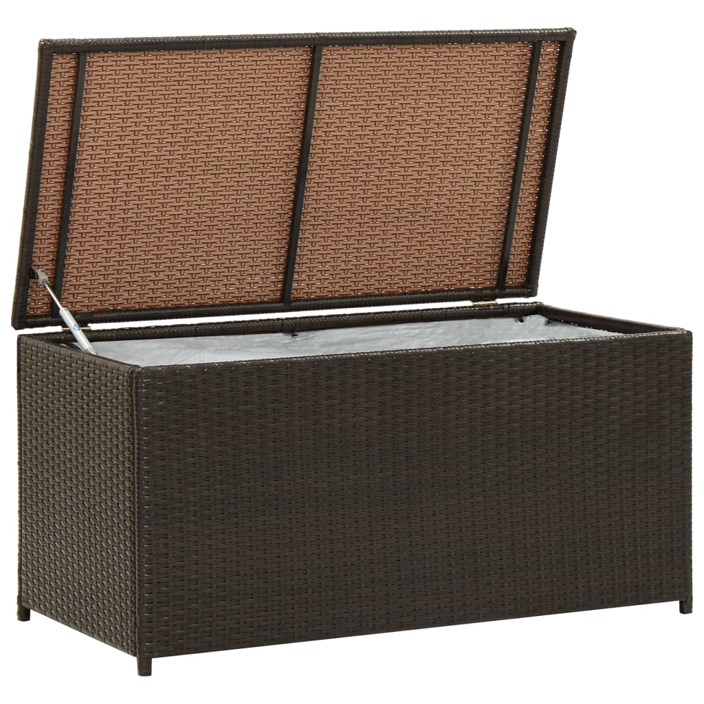 Garden Storage Box Poly Rattan 100x50x50 cm Brown- Outdoor Storage Boxes - HomeShopIreland - Home Shop Ireland - Outdoor Storage Boxes - Garden Storage Box Poly Rattan 100x50x50 cm Brown