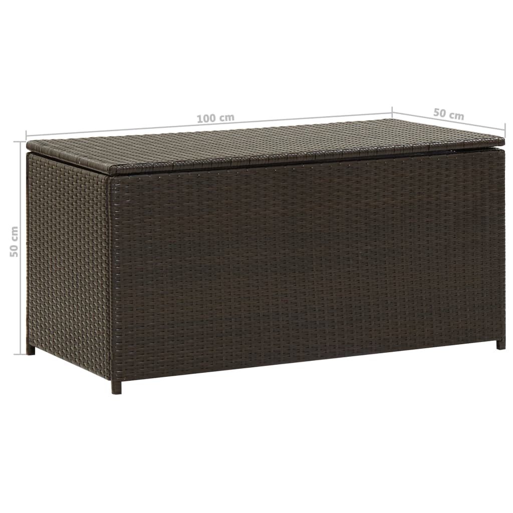 Garden Storage Box Poly Rattan 100x50x50 cm Brown- Outdoor Storage Boxes - HomeShopIreland - Home Shop Ireland - Outdoor Storage Boxes - Garden Storage Box Poly Rattan 100x50x50 cm Brown