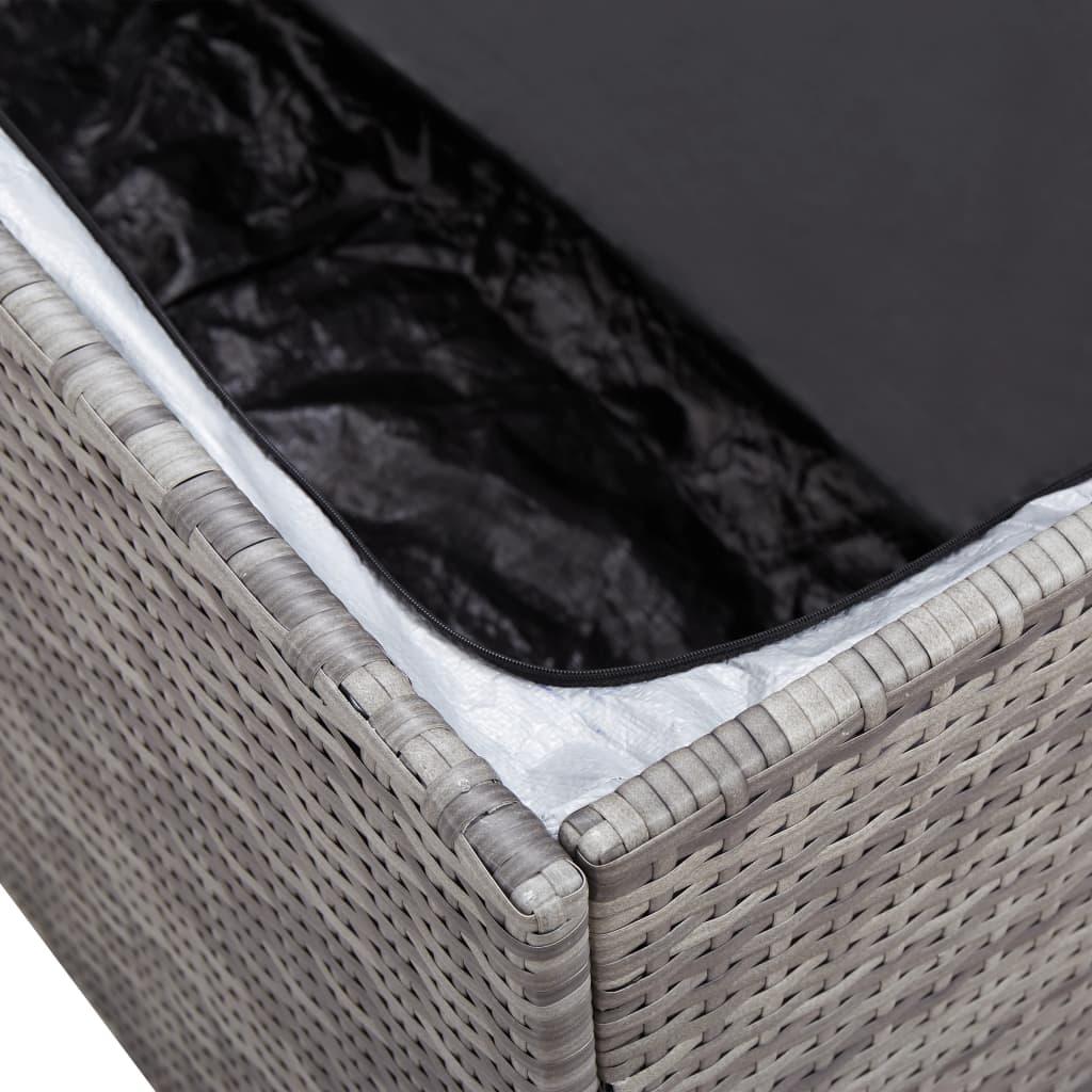 Garden Storage Box Poly Rattan 100x50x50 cm Grey- Outdoor Storage Boxes - HomeShopIreland - Home Shop Ireland - Outdoor Storage Boxes - Garden Storage Box Poly Rattan 100x50x50 cm Grey