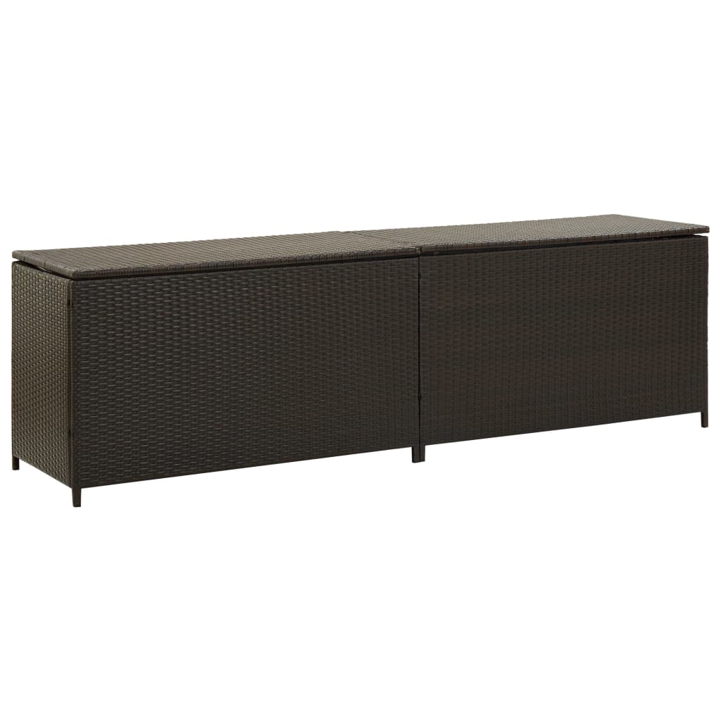 Garden Storage Box Poly Rattan 200x50x60 cm Brown- Outdoor Storage Boxes - HomeShopIreland - Home Shop Ireland - Outdoor Storage Boxes - Garden Storage Box Poly Rattan 200x50x60 cm Brown