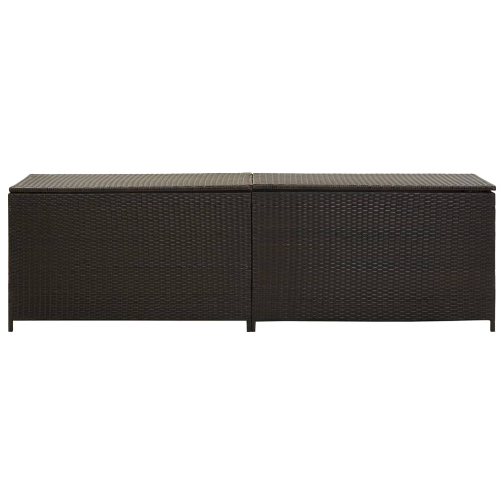 Garden Storage Box Poly Rattan 200x50x60 cm Brown- Outdoor Storage Boxes - HomeShopIreland - Home Shop Ireland - Outdoor Storage Boxes - Garden Storage Box Poly Rattan 200x50x60 cm Brown