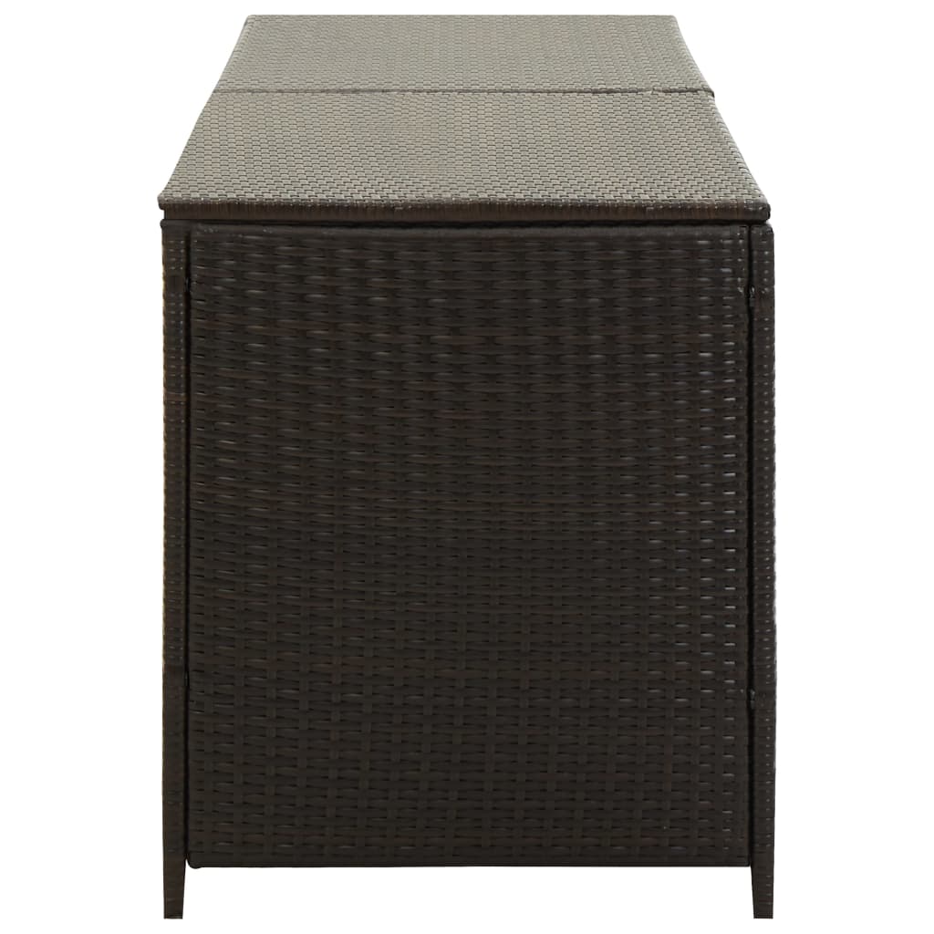 Garden Storage Box Poly Rattan 200x50x60 cm Brown- Outdoor Storage Boxes - HomeShopIreland - Home Shop Ireland - Outdoor Storage Boxes - Garden Storage Box Poly Rattan 200x50x60 cm Brown