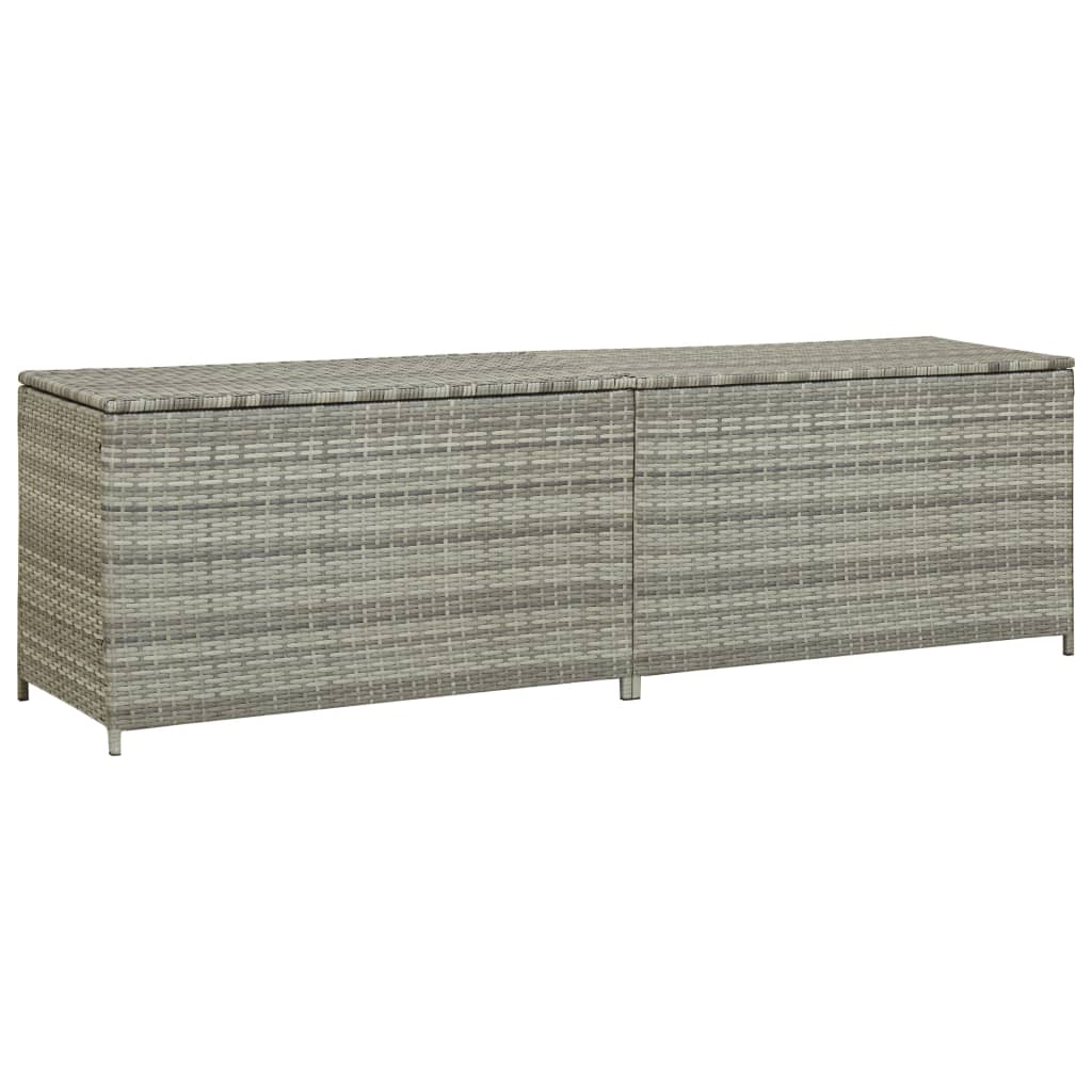 Garden Storage Box Poly Rattan 200x50x60 cm Grey- Outdoor Storage Boxes - HomeShopIreland - Home Shop Ireland - Outdoor Storage Boxes - Garden Storage Box Poly Rattan 200x50x60 cm Grey