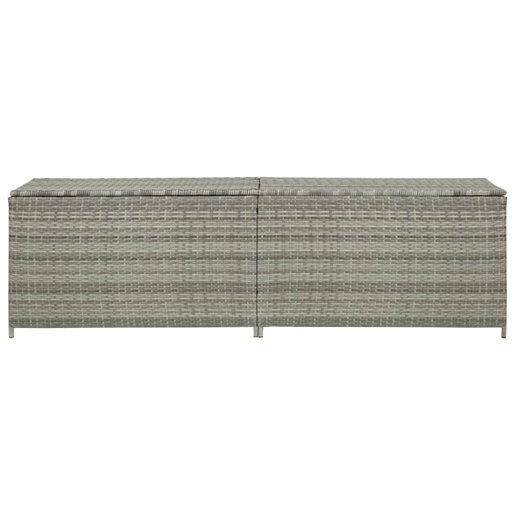 Garden Storage Box Poly Rattan 200x50x60 cm Grey- Outdoor Storage Boxes - HomeShopIreland - Home Shop Ireland - Outdoor Storage Boxes - Garden Storage Box Poly Rattan 200x50x60 cm Grey