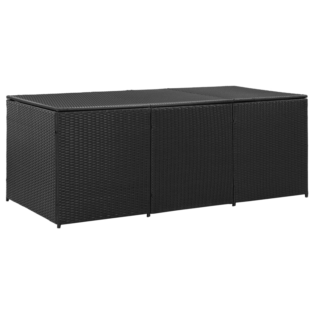 Garden Storage Box Poly Rattan 180x90x75 cm Black- Outdoor Storage Boxes - HomeShopIreland - Home Shop Ireland - Outdoor Storage Boxes - Garden Storage Box Poly Rattan 180x90x75 cm Black