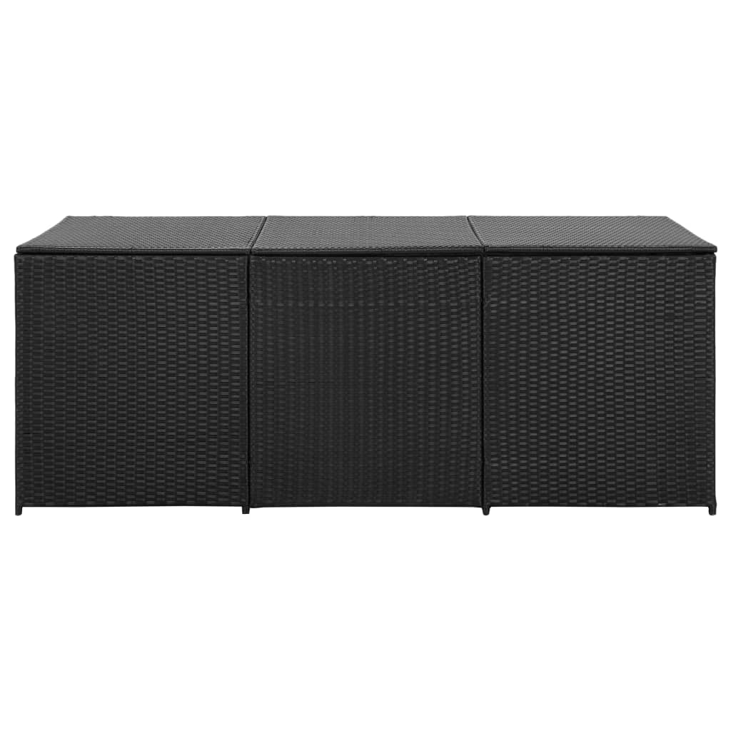 Garden Storage Box Poly Rattan 180x90x75 cm Black- Outdoor Storage Boxes - HomeShopIreland - Home Shop Ireland - Outdoor Storage Boxes - Garden Storage Box Poly Rattan 180x90x75 cm Black