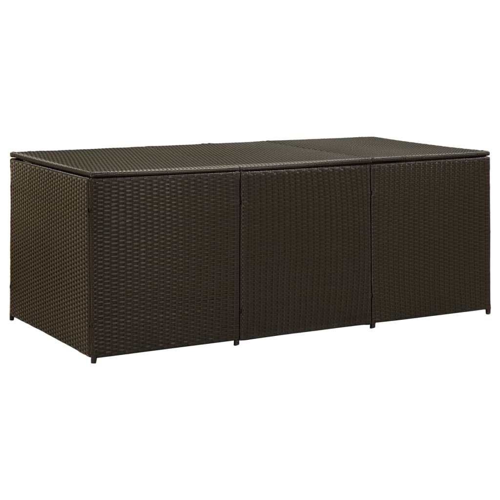 Garden Storage Box Poly Rattan 180x90x75 cm Brown- Outdoor Storage Boxes - HomeShopIreland - Home Shop Ireland - Outdoor Storage Boxes - Garden Storage Box Poly Rattan 180x90x75 cm Brown