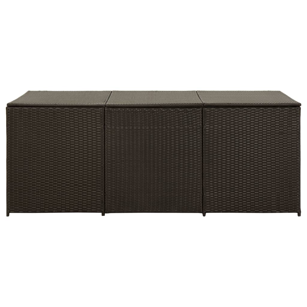 Garden Storage Box Poly Rattan 180x90x75 cm Brown- Outdoor Storage Boxes - HomeShopIreland - Home Shop Ireland - Outdoor Storage Boxes - Garden Storage Box Poly Rattan 180x90x75 cm Brown