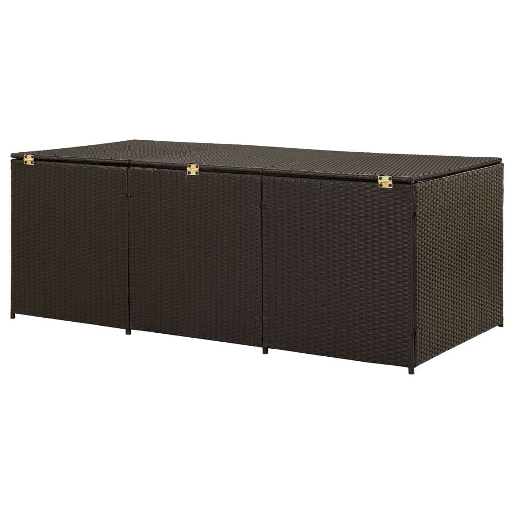 Garden Storage Box Poly Rattan 180x90x75 cm Brown- Outdoor Storage Boxes - HomeShopIreland - Home Shop Ireland - Outdoor Storage Boxes - Garden Storage Box Poly Rattan 180x90x75 cm Brown