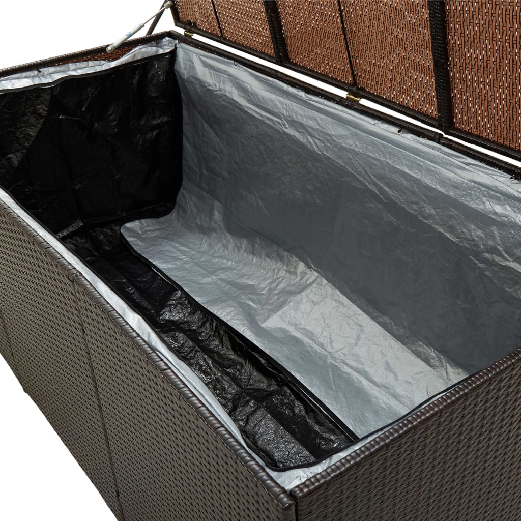 Garden Storage Box Poly Rattan 180x90x75 cm Brown- Outdoor Storage Boxes - HomeShopIreland - Home Shop Ireland - Outdoor Storage Boxes - Garden Storage Box Poly Rattan 180x90x75 cm Brown