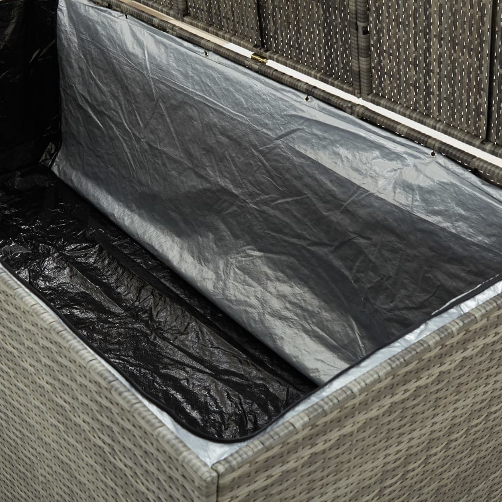 Garden Storage Box Poly Rattan 180x90x75 cm Grey- Outdoor Storage Boxes - HomeShopIreland - Home Shop Ireland - Outdoor Storage Boxes - Garden Storage Box Poly Rattan 180x90x75 cm Grey