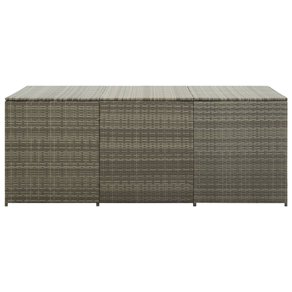 Garden Storage Box Poly Rattan 180x90x75 cm Grey- Outdoor Storage Boxes - HomeShopIreland - Home Shop Ireland - Outdoor Storage Boxes - Garden Storage Box Poly Rattan 180x90x75 cm Grey