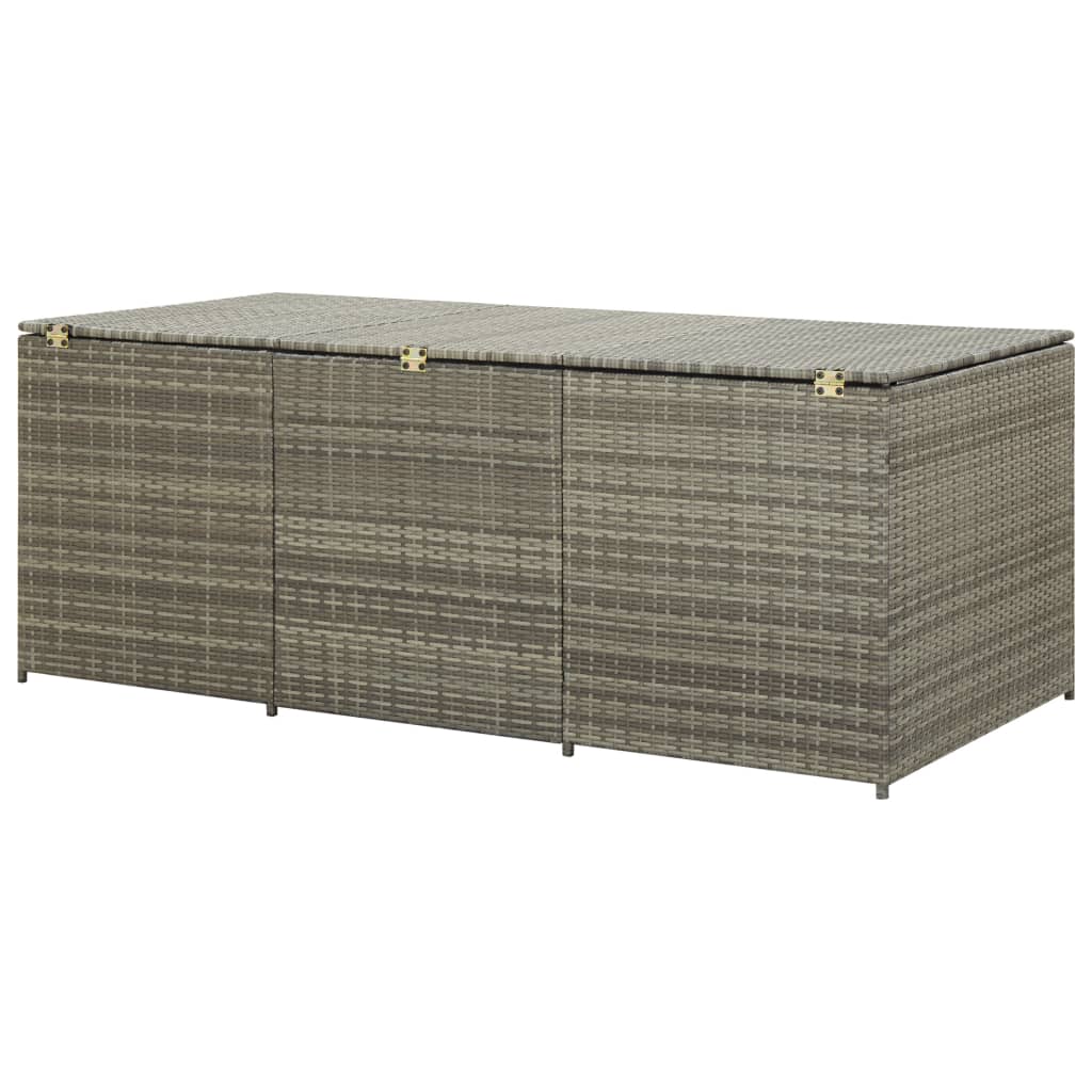 Garden Storage Box Poly Rattan 180x90x75 cm Grey- Outdoor Storage Boxes - HomeShopIreland - Home Shop Ireland - Outdoor Storage Boxes - Garden Storage Box Poly Rattan 180x90x75 cm Grey