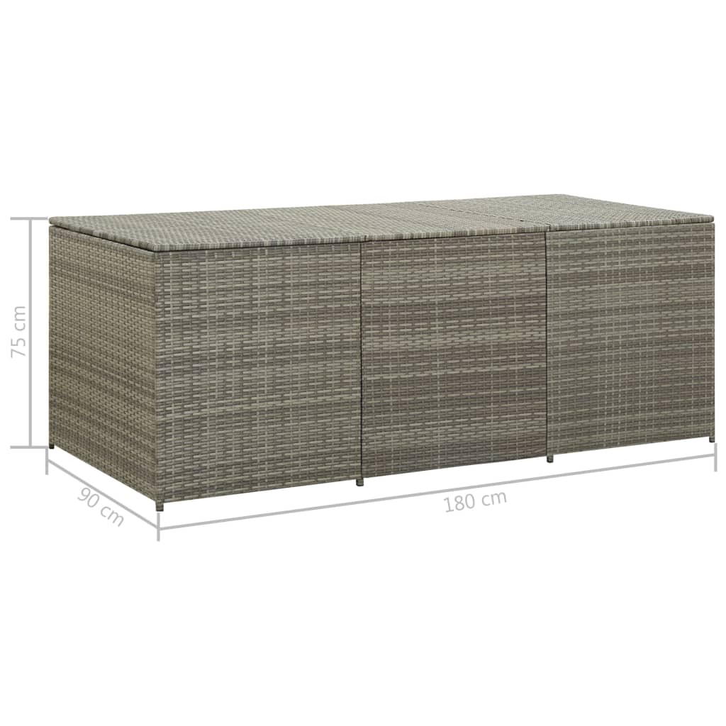 Garden Storage Box Poly Rattan 180x90x75 cm Grey- Outdoor Storage Boxes - HomeShopIreland - Home Shop Ireland - Outdoor Storage Boxes - Garden Storage Box Poly Rattan 180x90x75 cm Grey