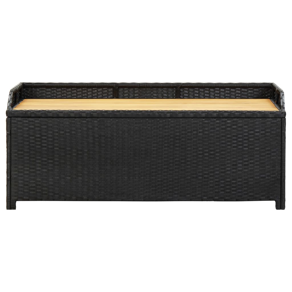 Garden Storage Bench 120 cm Poly Rattan Black- Outdoor Benches - HomeShopIreland - Home Shop Ireland - Outdoor Benches - Garden Storage Bench 120 cm Poly Rattan Black