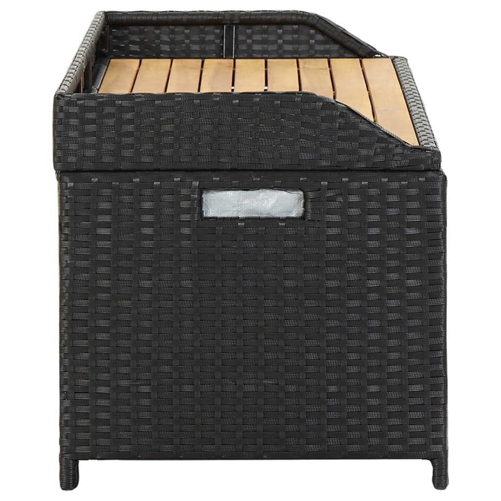 Garden Storage Bench 120 cm Poly Rattan Black- Outdoor Benches - HomeShopIreland - Home Shop Ireland - Outdoor Benches - Garden Storage Bench 120 cm Poly Rattan Black