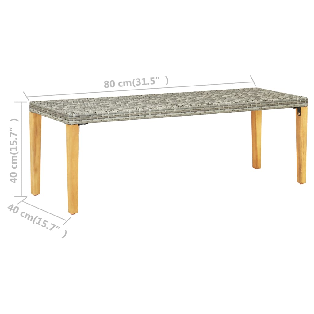Garden Bench 80 cm Poly Rattan Grey- Outdoor Benches - HomeShopIreland - Home Shop Ireland - Outdoor Benches - Garden Bench 80 cm Poly Rattan Grey