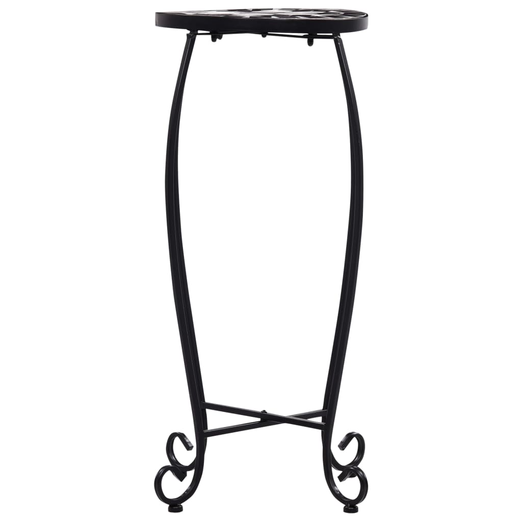 Mosaic Tables 3 pcs Black and White Ceramic- Plant Stands - HomeShopIreland - Home Shop Ireland - Plant Stands - Mosaic Tables 3 pcs Black and White Ceramic