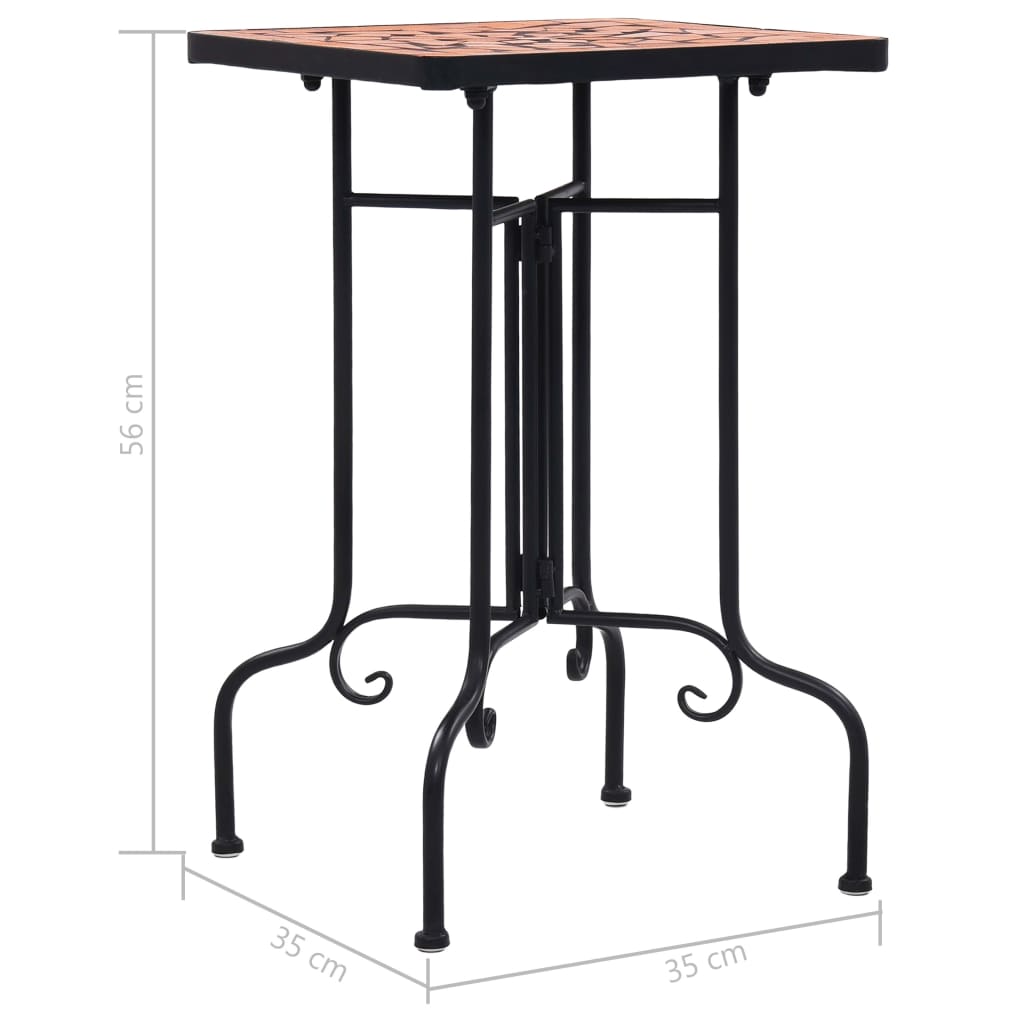 Mosaic Side Table Terracotta Ceramic- Plant Stands - HomeShopIreland - Home Shop Ireland - Plant Stands - Mosaic Side Table Terracotta Ceramic
