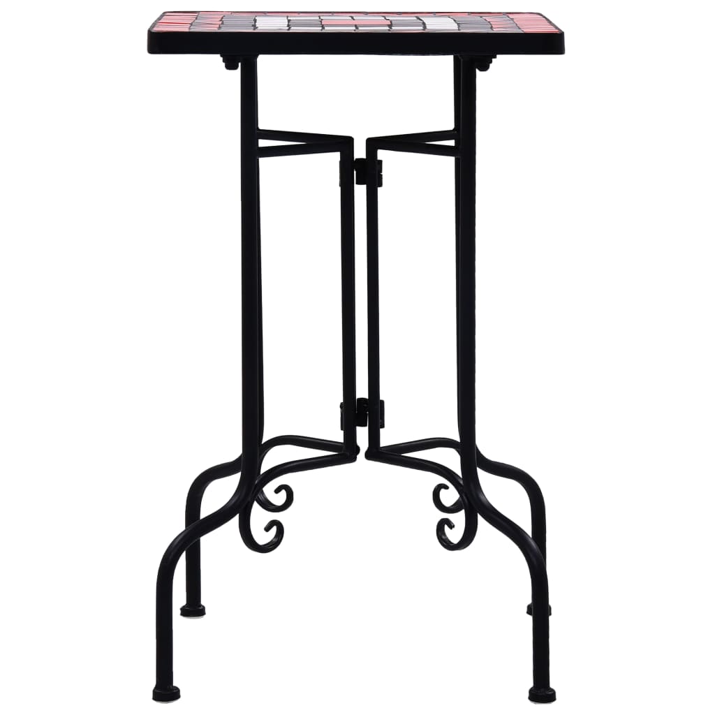 Mosaic Side Table Terracotta and White Ceramic- Plant Stands - HomeShopIreland - Home Shop Ireland - Plant Stands - Mosaic Side Table Terracotta and White Ceramic
