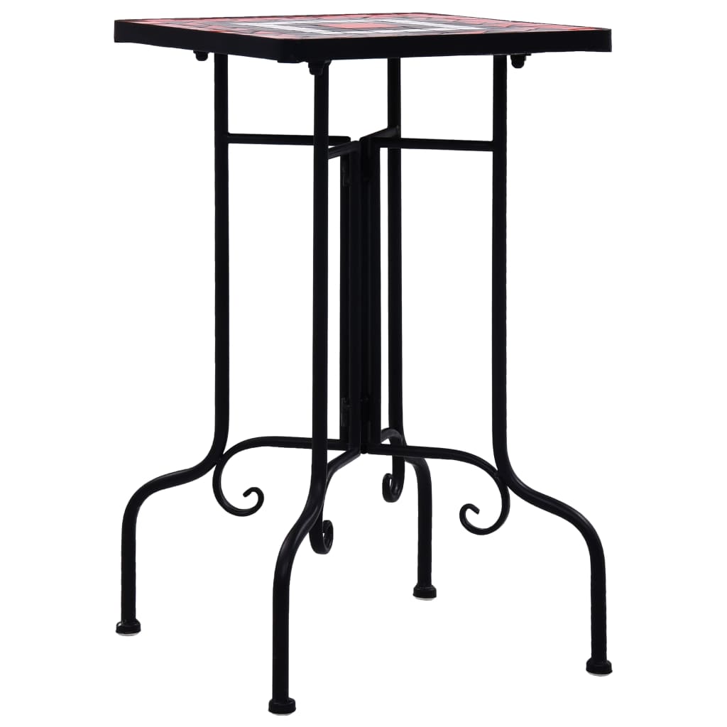 Mosaic Side Table Terracotta and White Ceramic- Plant Stands - HomeShopIreland - Home Shop Ireland - Plant Stands - Mosaic Side Table Terracotta and White Ceramic