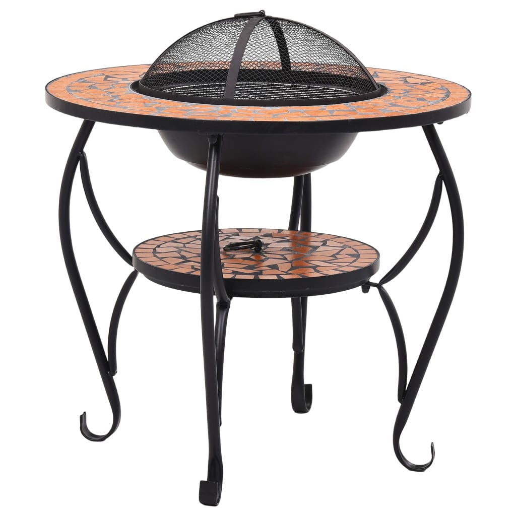 Mosaic Fire Pit Table Terracotta 68 cm Ceramic- Fireplaces - HomeShopIreland - Home Shop Ireland - Fireplaces - Mosaic Fire Pit Table Terracotta 68 cm Ceramic