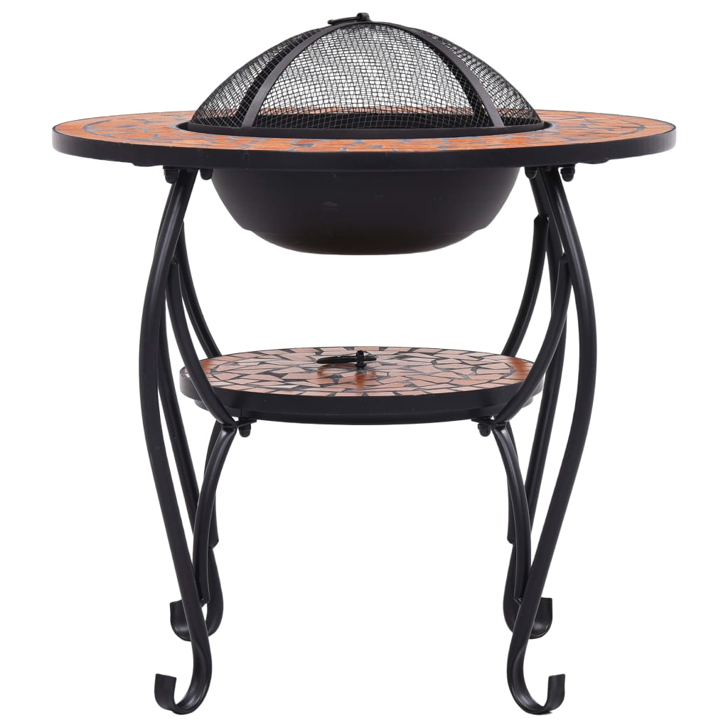 Mosaic Fire Pit Table Terracotta 68 cm Ceramic- Fireplaces - HomeShopIreland - Home Shop Ireland - Fireplaces - Mosaic Fire Pit Table Terracotta 68 cm Ceramic