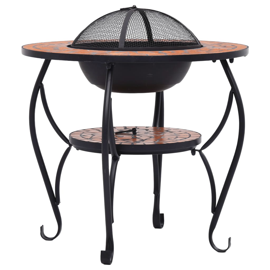 Mosaic Fire Pit Table Terracotta 68 cm Ceramic- Fireplaces - HomeShopIreland - Home Shop Ireland - Fireplaces - Mosaic Fire Pit Table Terracotta 68 cm Ceramic