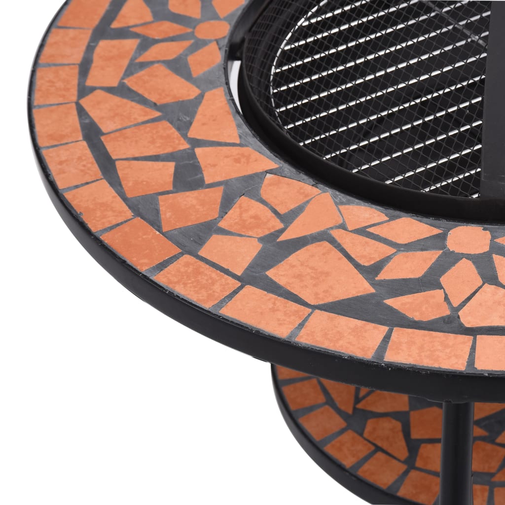 Mosaic Fire Pit Table Terracotta 68 cm Ceramic- Fireplaces - HomeShopIreland - Home Shop Ireland - Fireplaces - Mosaic Fire Pit Table Terracotta 68 cm Ceramic