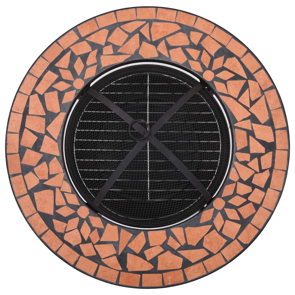 Mosaic Fire Pit Table Terracotta 68 cm Ceramic- Fireplaces - HomeShopIreland - Home Shop Ireland - Fireplaces - Mosaic Fire Pit Table Terracotta 68 cm Ceramic