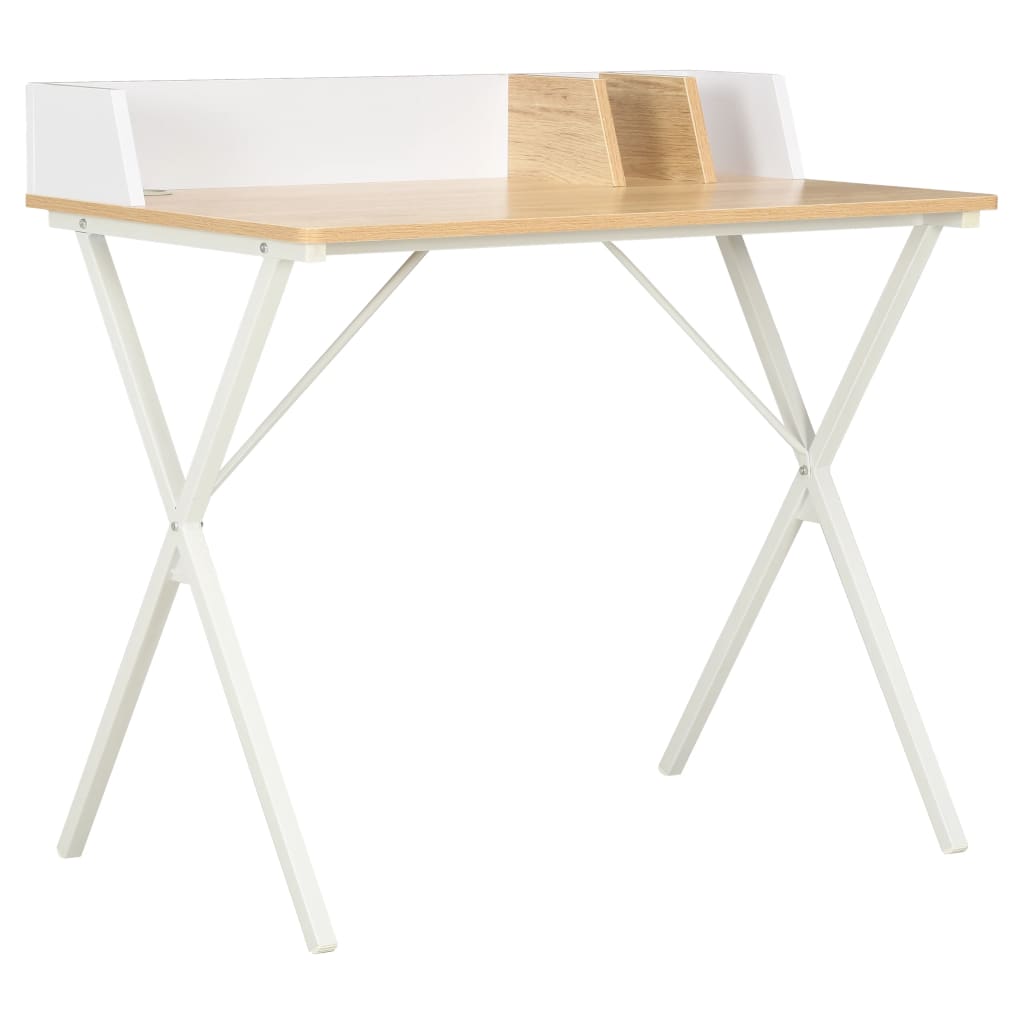 Desk White and Natural 80x50x84 cm- Desks - HomeShopIreland - Home Shop Ireland - Desks - Desk White and Natural 80x50x84 cm
