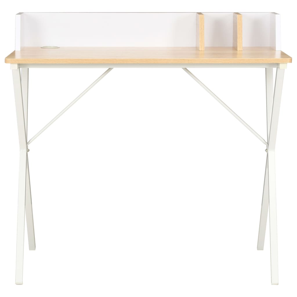 Desk White and Natural 80x50x84 cm- Desks - HomeShopIreland - Home Shop Ireland - Desks - Desk White and Natural 80x50x84 cm