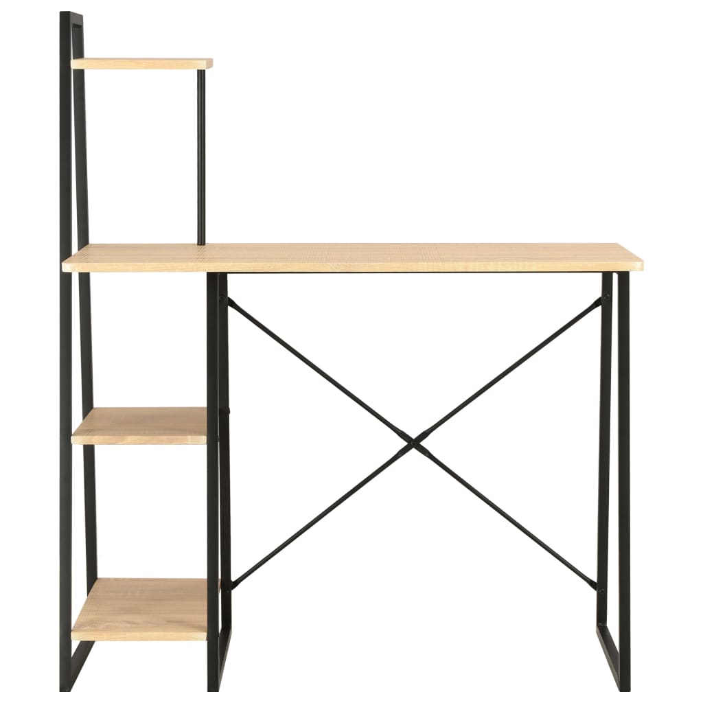 Desk with Shelving Unit Black and Oak 102x50x117 cm- Desks - HomeShopIreland - Home Shop Ireland - Desks - Desk with Shelving Unit Black and Oak 102x50x117 cm