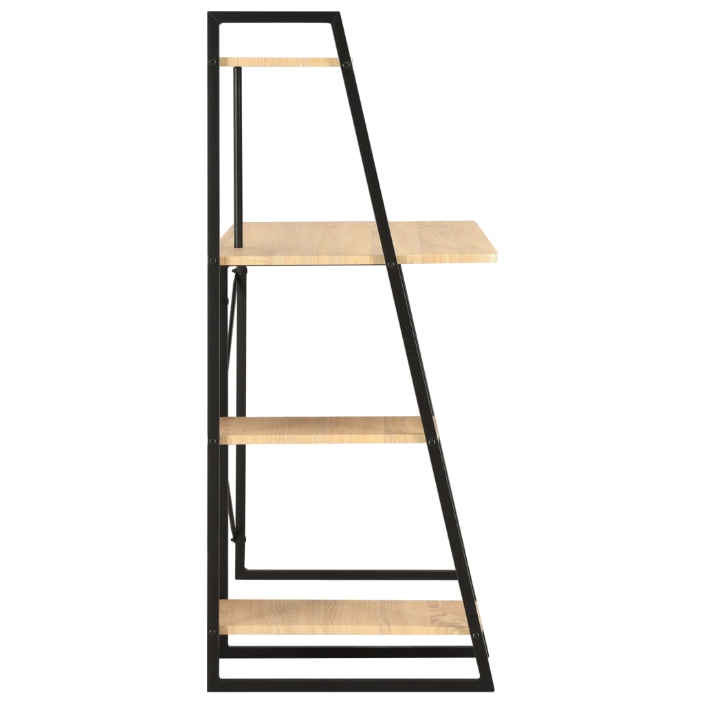 Desk with Shelving Unit Black and Oak 102x50x117 cm- Desks - HomeShopIreland - Home Shop Ireland - Desks - Desk with Shelving Unit Black and Oak 102x50x117 cm