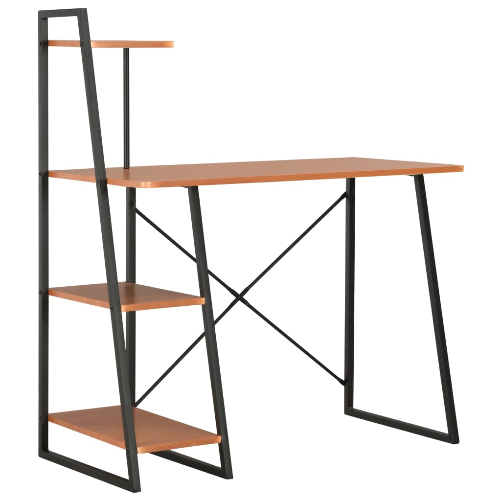 Desk with Shelving Unit Black and Brown 102x50x117 cm- Desks - HomeShopIreland - Home Shop Ireland - Desks - Desk with Shelving Unit Black and Brown 102x50x117 cm