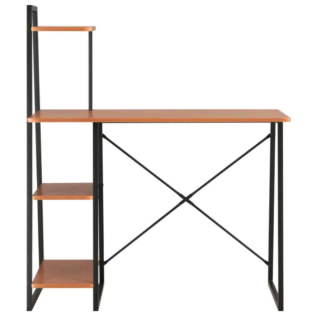Desk with Shelving Unit Black and Brown 102x50x117 cm- Desks - HomeShopIreland - Home Shop Ireland - Desks - Desk with Shelving Unit Black and Brown 102x50x117 cm