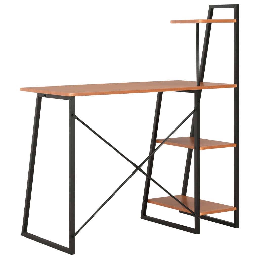 Desk with Shelving Unit Black and Brown 102x50x117 cm- Desks - HomeShopIreland - Home Shop Ireland - Desks - Desk with Shelving Unit Black and Brown 102x50x117 cm