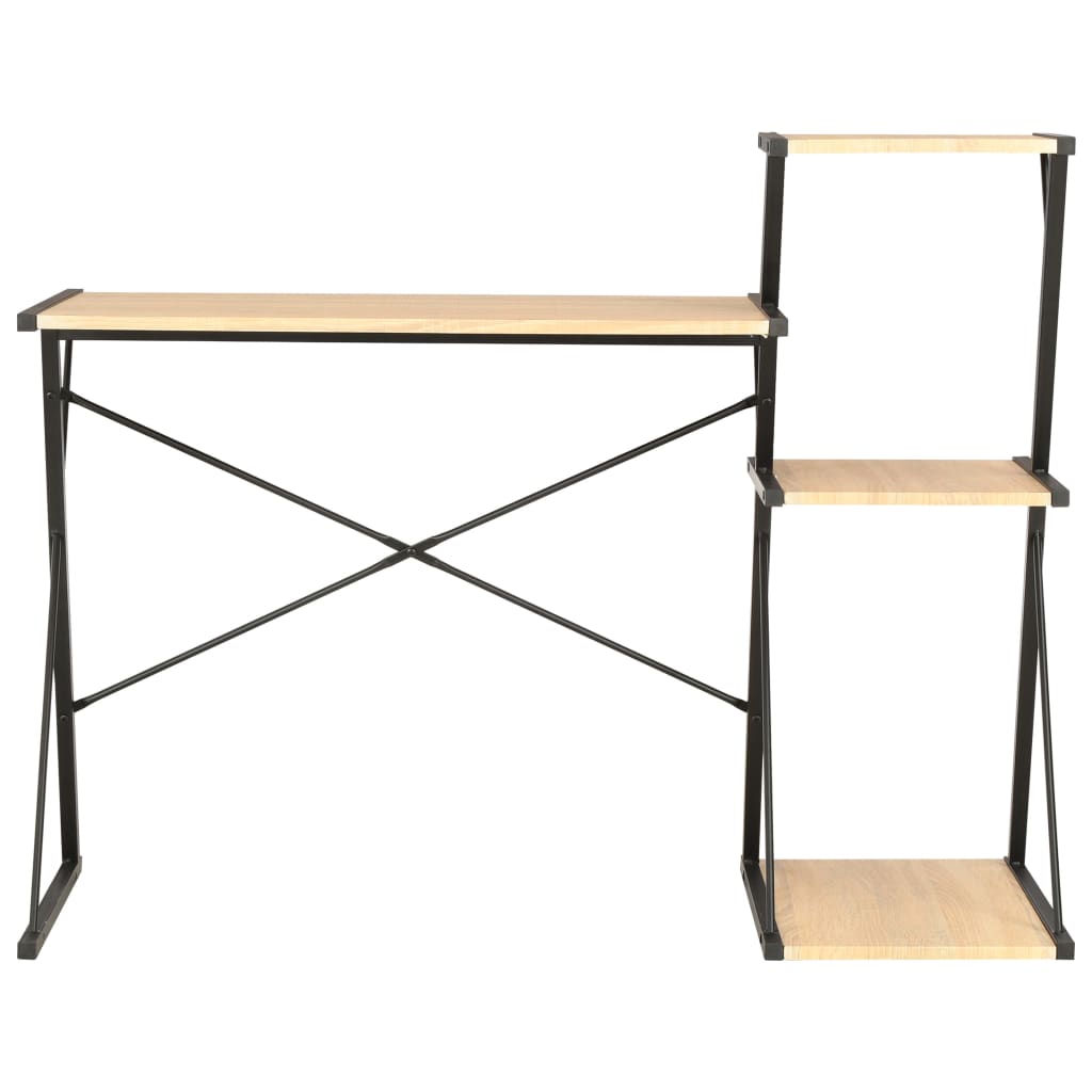 Desk with Shelf Black and Oak 116x50x93 cm- Desks - HomeShopIreland - Home Shop Ireland - Desks - Desk with Shelf Black and Oak 116x50x93 cm