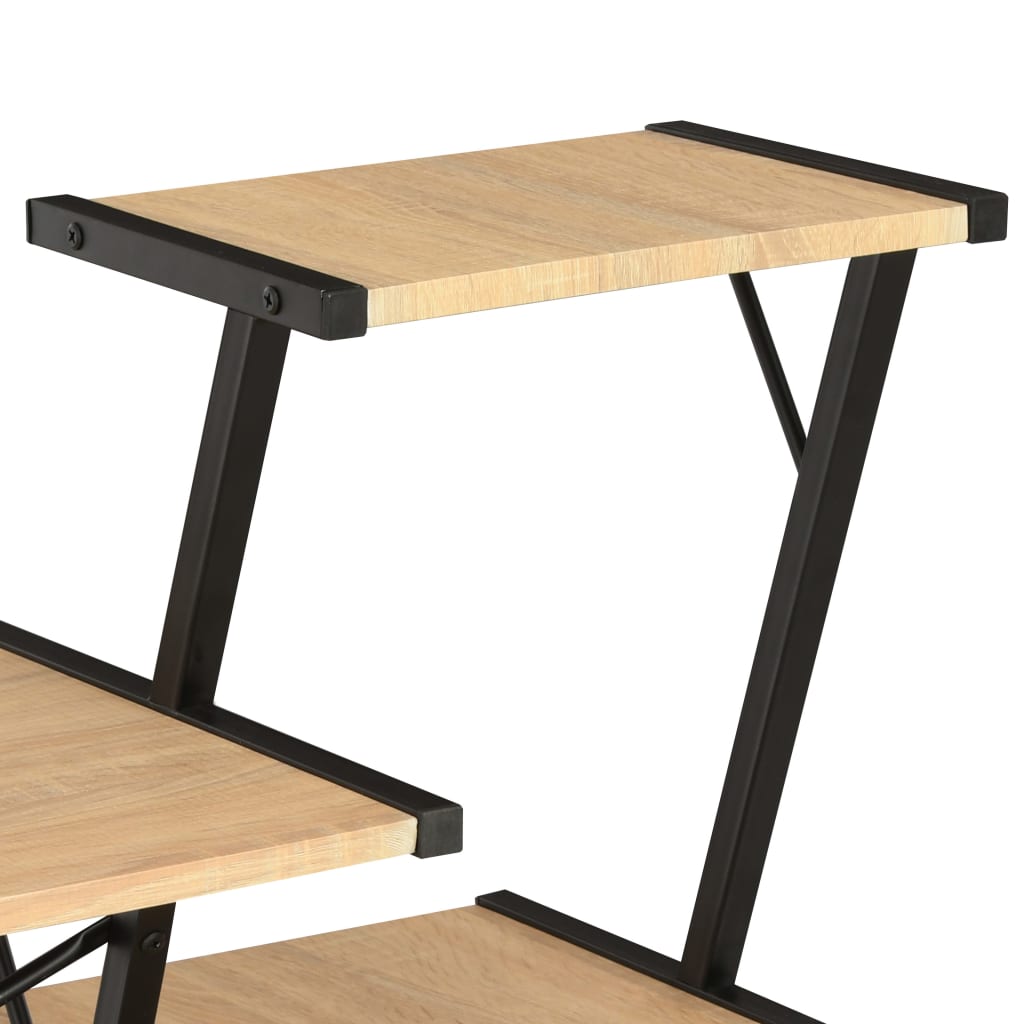 Desk with Shelf Black and Oak 116x50x93 cm- Desks - HomeShopIreland - Home Shop Ireland - Desks - Desk with Shelf Black and Oak 116x50x93 cm