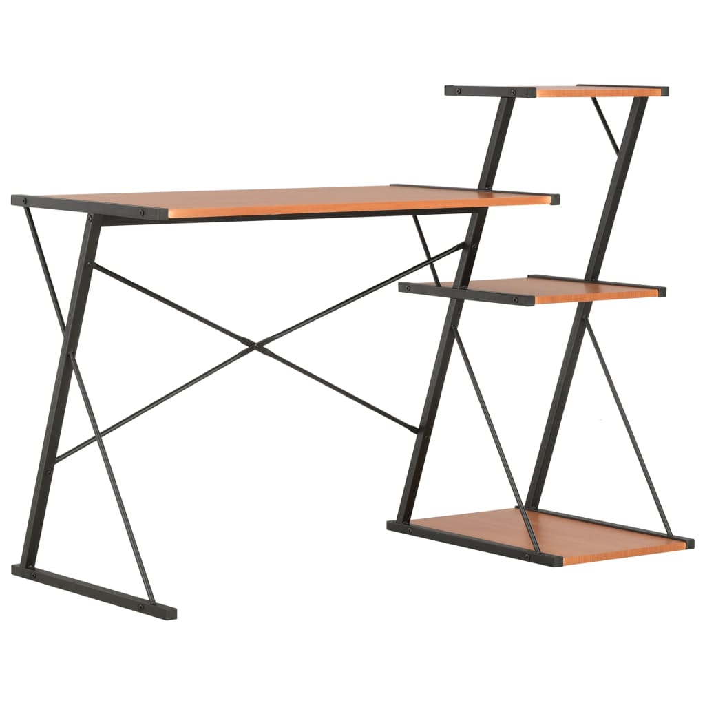 Desk with Shelf Black and Brown 116x50x93 cm- Desks - HomeShopIreland - Home Shop Ireland - Desks - Desk with Shelf Black and Brown 116x50x93 cm