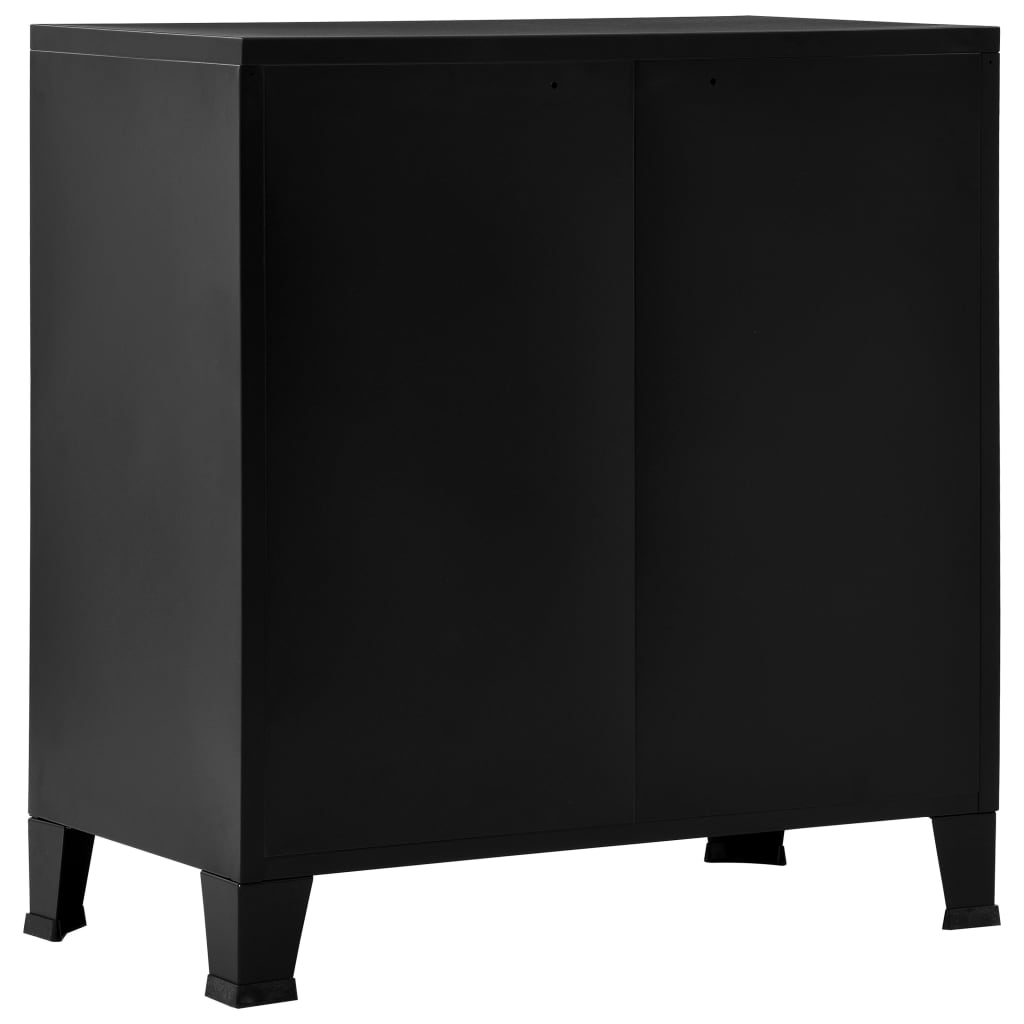 Filing Cabinet with 4 Doors Industrial Black 75x40x80 cm Steel- Filing Cabinets - HomeShopIreland - Home Shop Ireland - Filing Cabinets - Filing Cabinet with 4 Doors Industrial Black 75x40x80 cm Steel