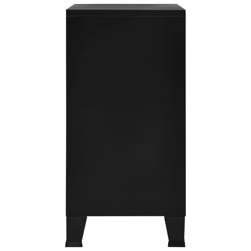 Filing Cabinet with 4 Doors Industrial Black 75x40x80 cm Steel- Filing Cabinets - HomeShopIreland - Home Shop Ireland - Filing Cabinets - Filing Cabinet with 4 Doors Industrial Black 75x40x80 cm Steel