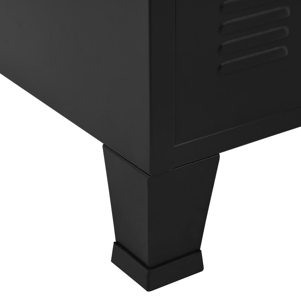 Filing Cabinet with 4 Doors Industrial Black 75x40x80 cm Steel- Filing Cabinets - HomeShopIreland - Home Shop Ireland - Filing Cabinets - Filing Cabinet with 4 Doors Industrial Black 75x40x80 cm Steel