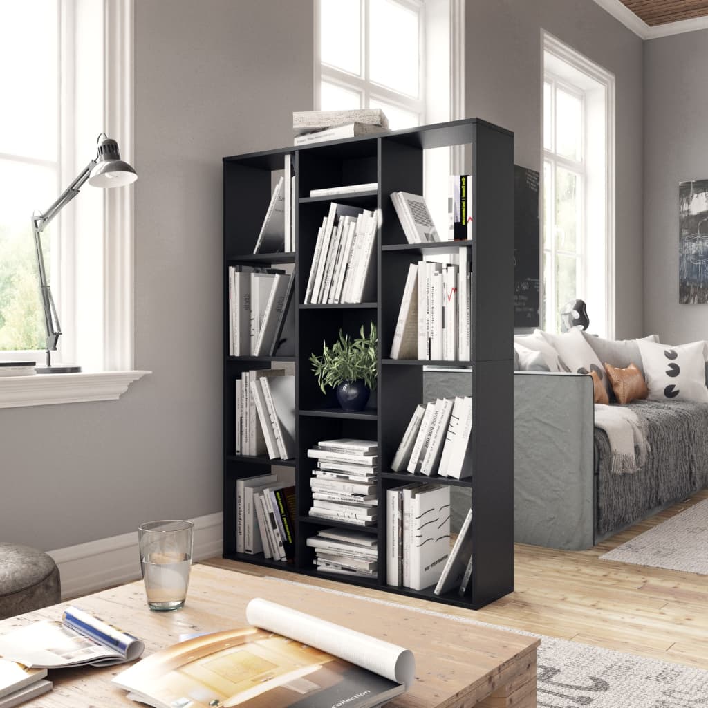 Room Divider/Book Cabinet Black 100x24x140 cm Chipboard- Room Dividers - HomeShopIreland - Home Shop Ireland - Room Dividers - Room Divider/Book Cabinet Black 100x24x140 cm Chipboard