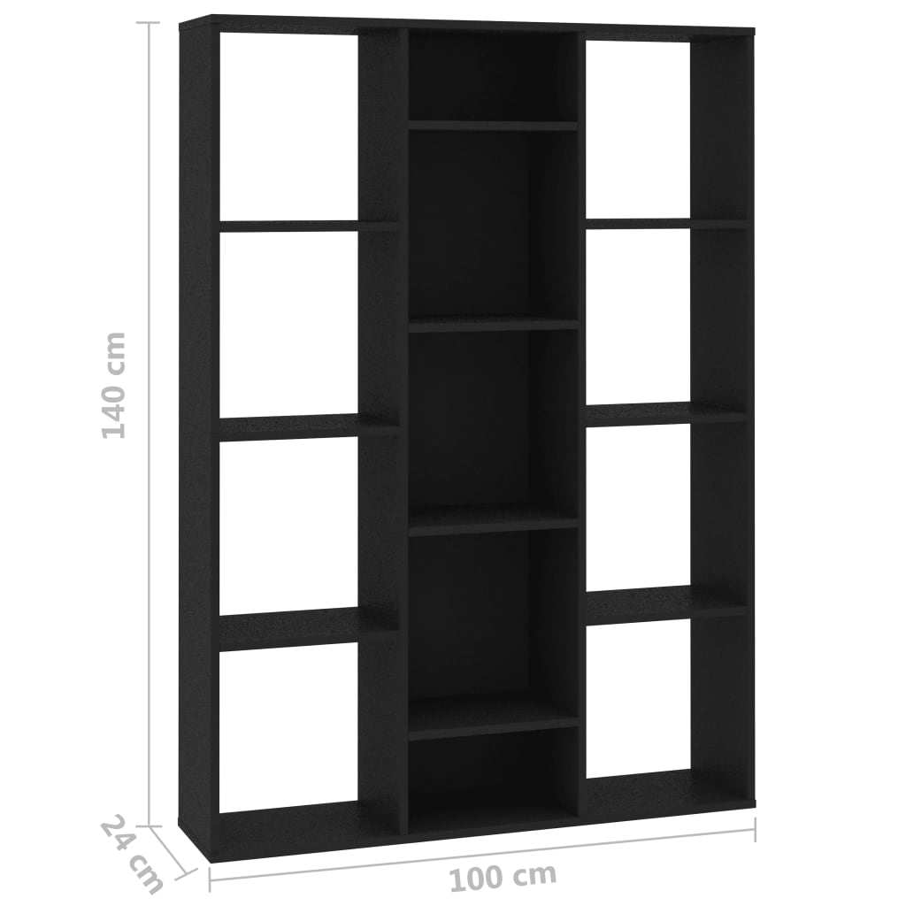 Room Divider/Book Cabinet Black 100x24x140 cm Chipboard- Room Dividers - HomeShopIreland - Home Shop Ireland - Room Dividers - Room Divider/Book Cabinet Black 100x24x140 cm Chipboard